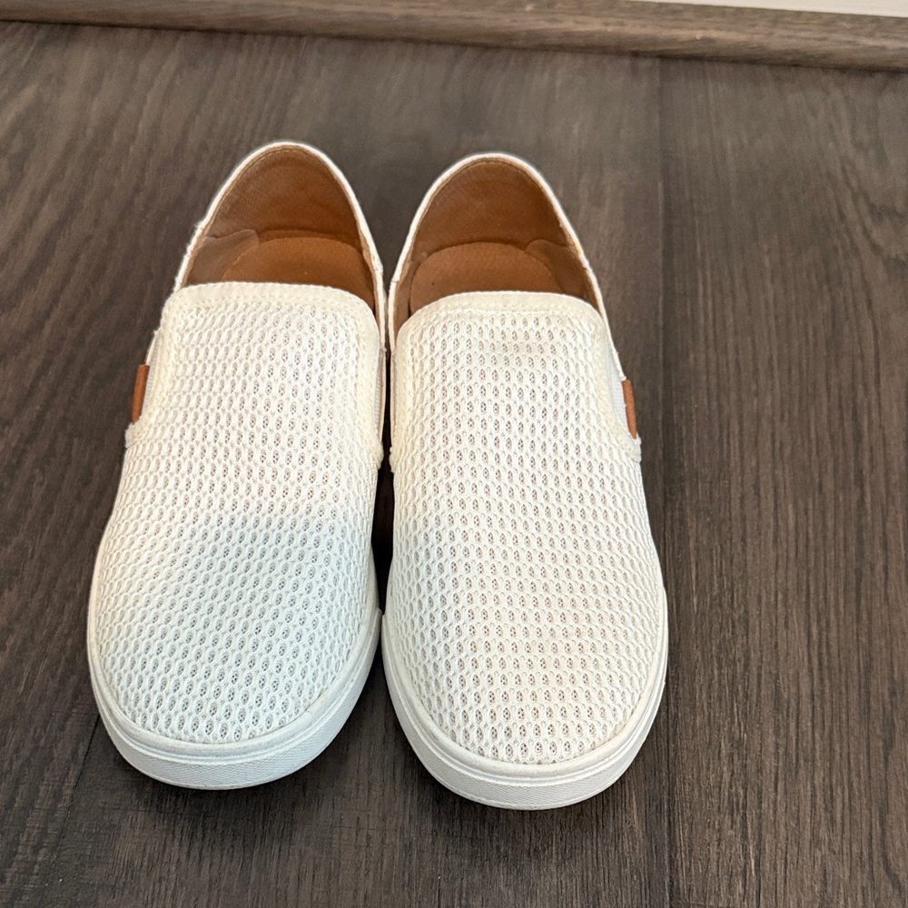 OluKai White Mesh Slip-On Loafers